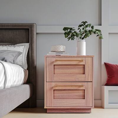 Patterson Weather Grey 2 Drawer Accent Table