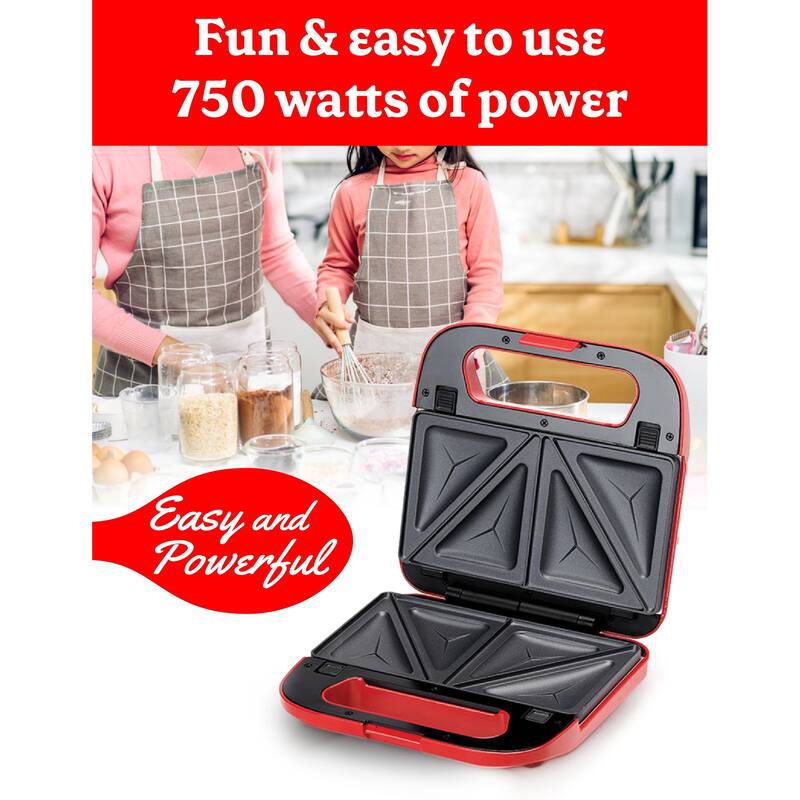 Betty Crocker 3-in-1 Indoor Grill, Sandwich / Panini Press & Waffle Maker Plus, 750 Watts