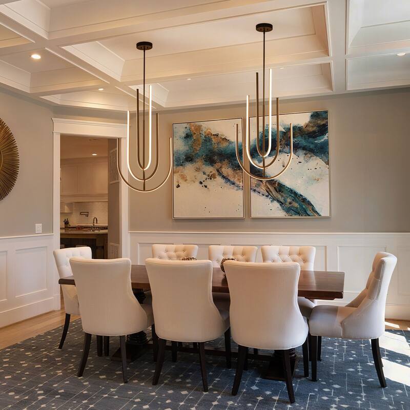 Modern Linear LED Chandelier Kitchen Island Pendant Light - 23.62