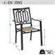 7 Pieces Patio Dining Set with 6 Textilene Stackable Chairs and 1 Steel Frame Slat Table with 1.57" Umbrella Hole