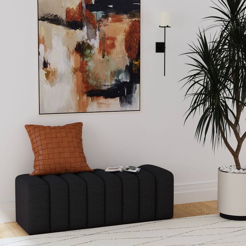 Summer Fabric Upholstered Tufted Accent Bench
