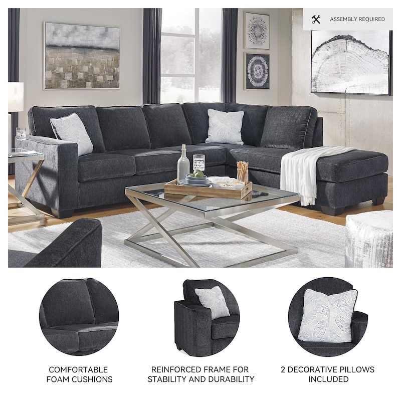 Signature Design by Ashley Altari 2-Piece Sectional with Chaise - 110" W x 90" D x 37" H