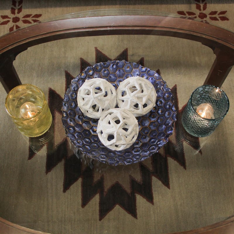 Set Of 3 Weathered White Starfish Orbs - Ideal For Beach Decor Or - 4 X 4.25 X 4 inches