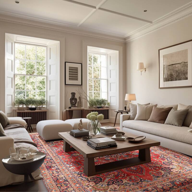 ECARPETGALLERY Hand-knotted Antalya Vintage Red Wool Rug - 7'10 x 11'0