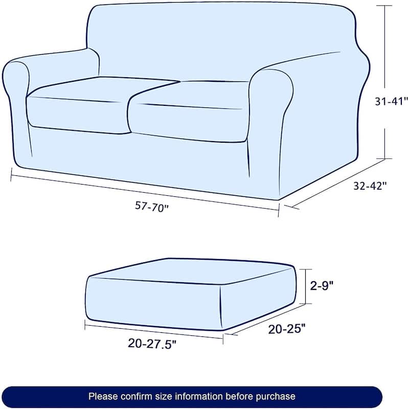 Subrtex Stretch Loveseat Slipcover Cover with 2 Separate Cushion Cover