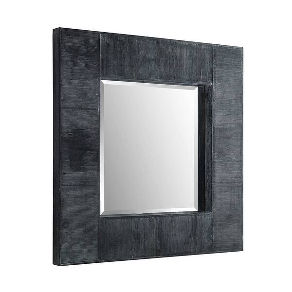 Shop Offex 32 Modern Industrial Square Textured Wood Wall Mirror