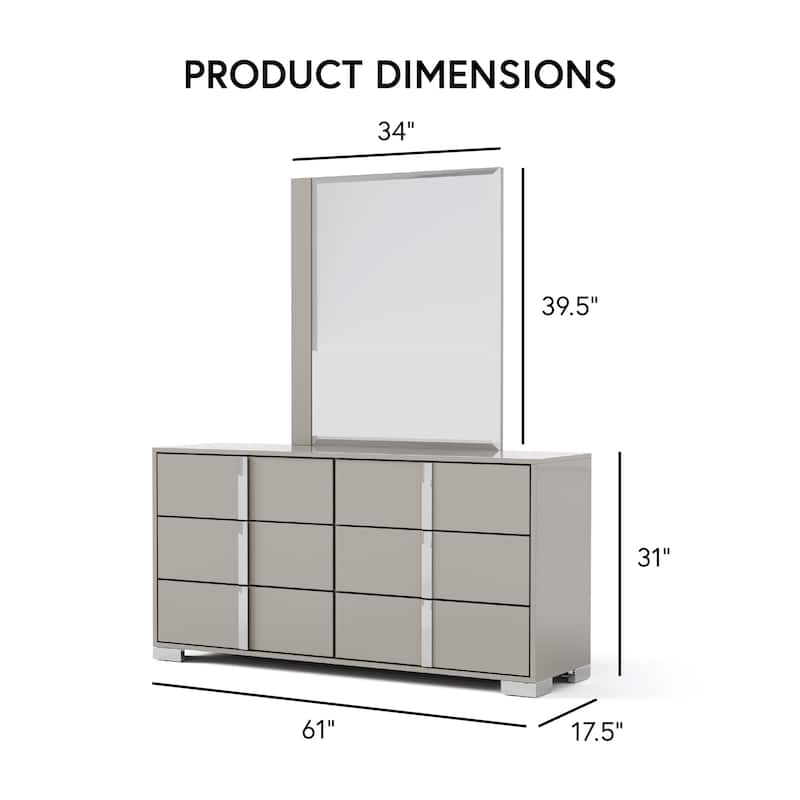 Furniture of America Erina Modern Glossy 6-Piece Panel Bedroom Set