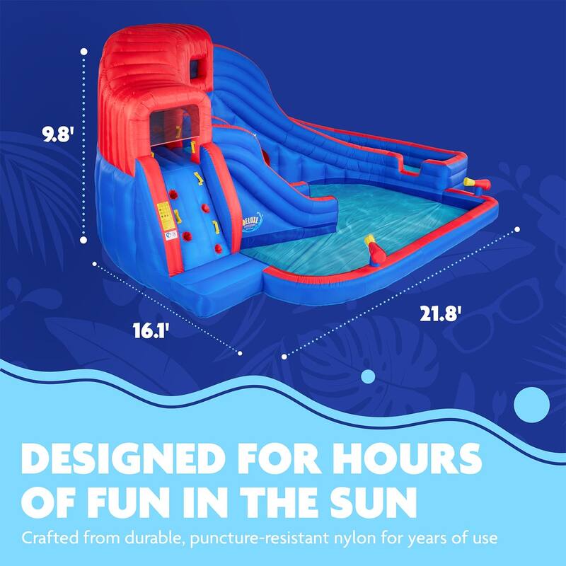 Sunny & Fun Deluxe Adventure Inflatable Water Slide Park - Blue