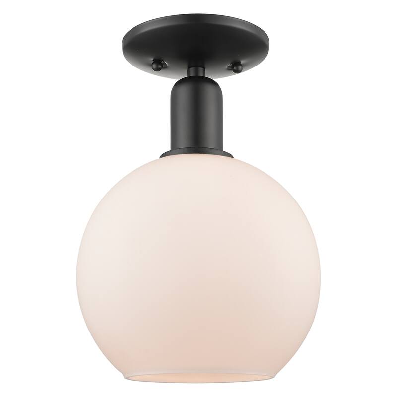 Innovations Lighting Endless Possibilities Arcadia - Athens - 1 Light 8" Semi-Flush Mount - Matte White/Matte Black