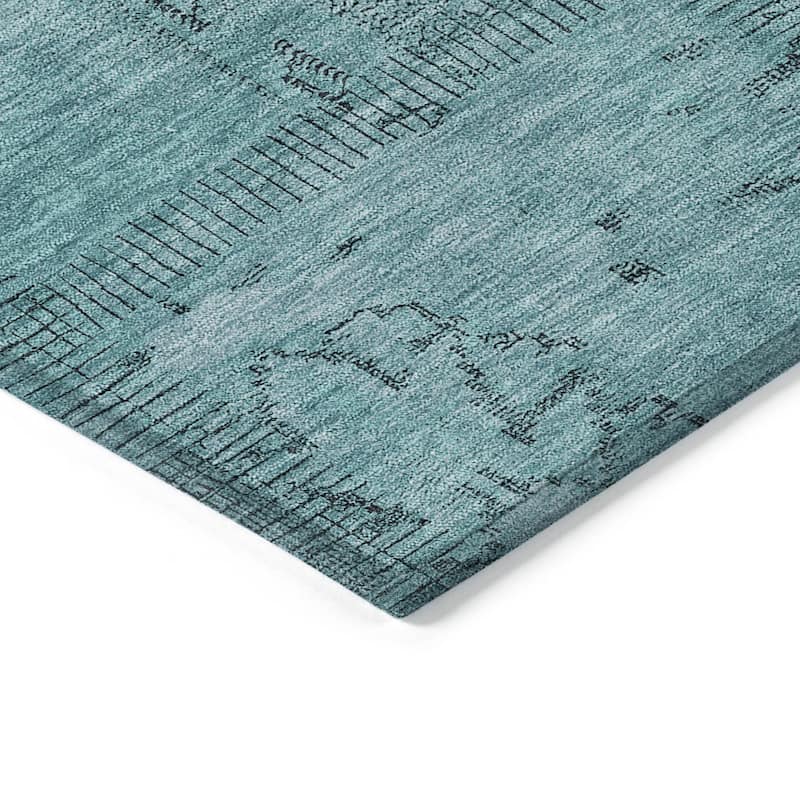 HomeRoots Patchwork Transitional Rectangle Outdoor Rug