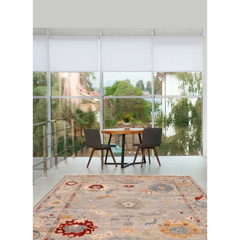 ECARPETGALLERY Hand-knotted Modern Oushak Grey Wool Rug - 8'0 x 10'0