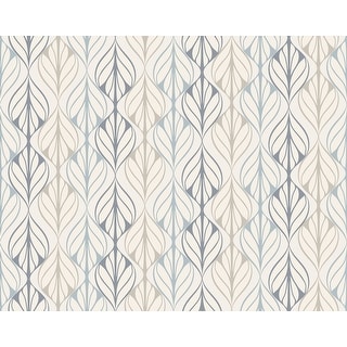 Beige Geometrical  Leaves Peel and Stick Wallpaper - 24'' inch x 10'ft