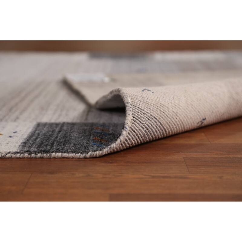 Bege Tribal Gabbeh Indian Area Rug Handmade Wool Carpet - 5'3" x 7'7"