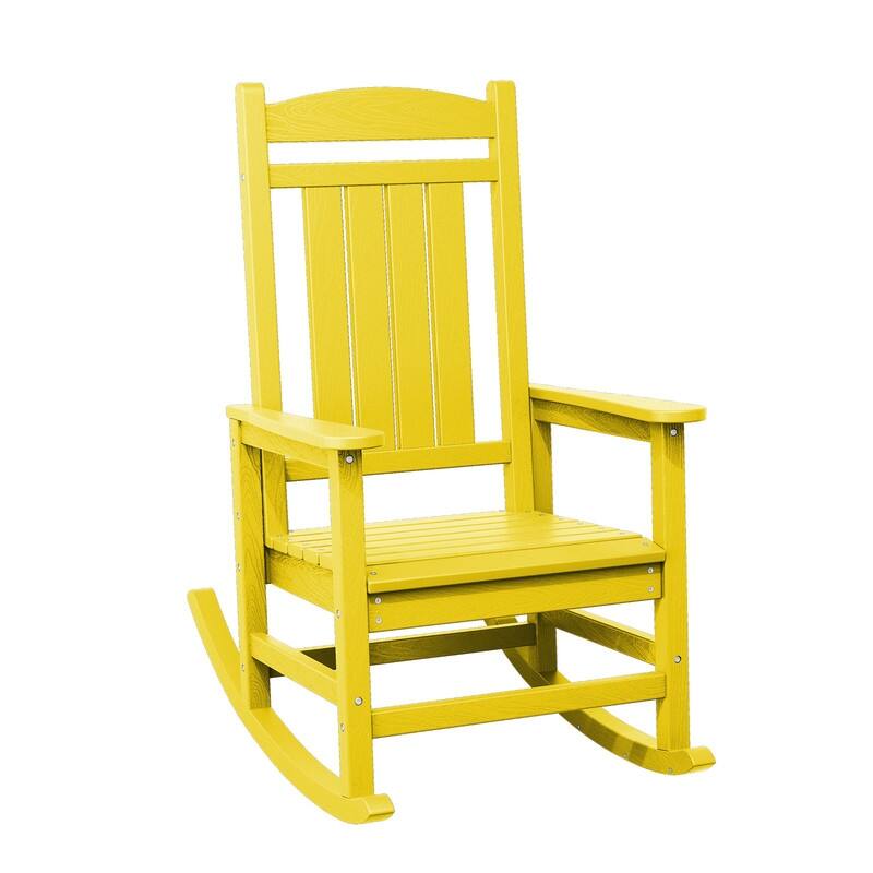 High-Back Oversized Plastic Rocking Chair –Stable & Smooth Glide