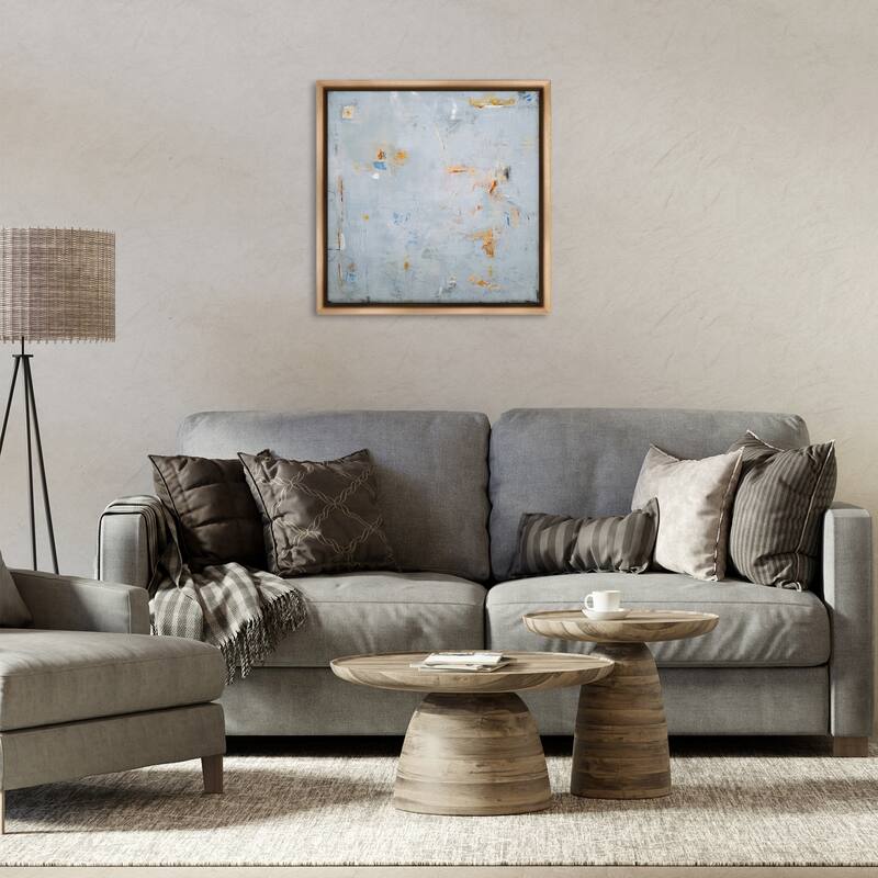 Stupell Abstract Grey & Accents Framed Floater Canvas Wall Art Design By Jodi Major