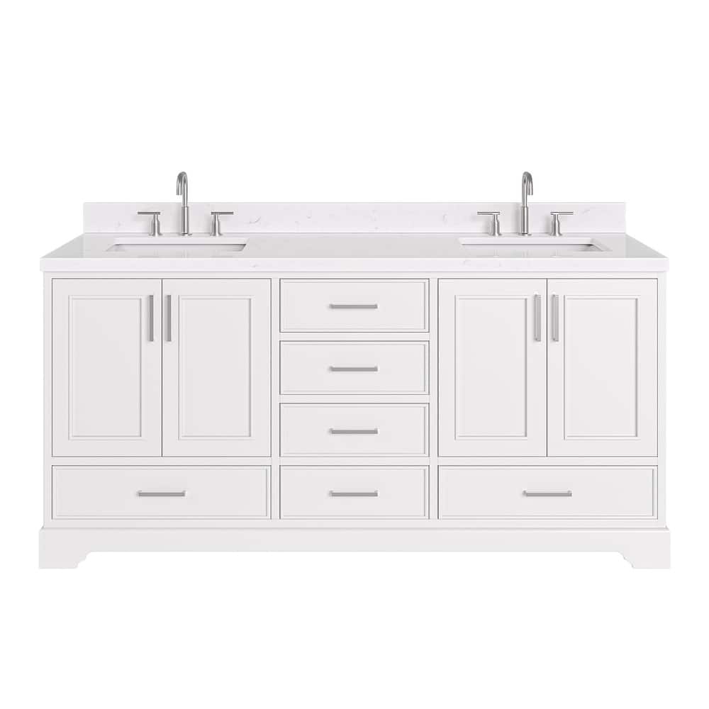 Ariel M072DCQRVO Stafford 72" Free Standing Double Basin Vanity Set