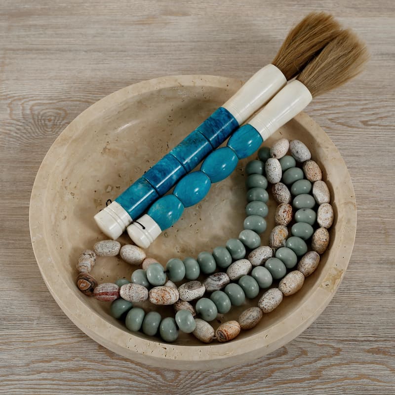 Artissance 14"H Travertine Stone Round Plate