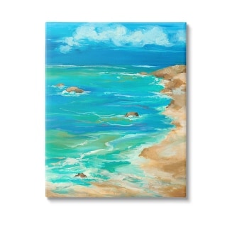 Stupell Vivid Rocky Beach Cove Canvas Wall Art Design By Liz Jardine ...