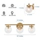 preview thumbnail 12 of 20, Cionar Mid-century Modern Gold Bathroom Vanity Light Globe Wall Sconce with Clear Glass Shades