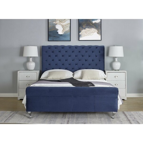Upholstered low profile sleigh bed online