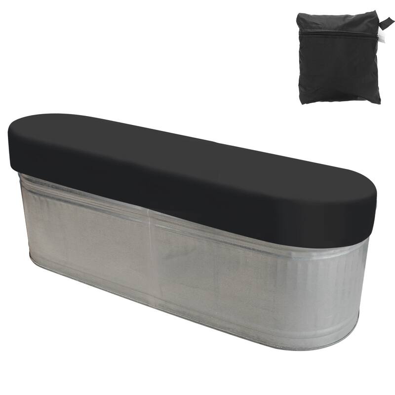 Oval Stock Tank Cover Waterproof 420D Oxford SPA Bath Pool Cover Black