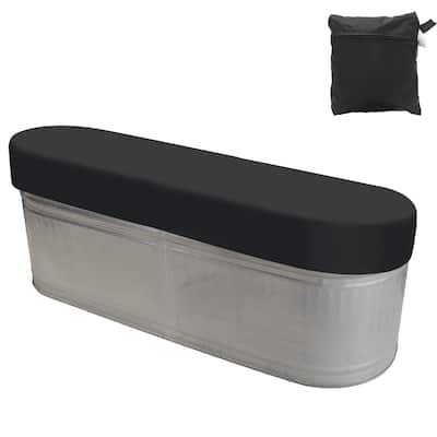 Oval Stock Tank Cover Waterproof 420D Oxford SPA Bath Pool Cover Black