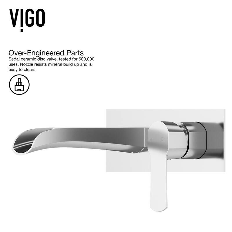 VIGO Cornelius 3" H Single Handle Wall Mount Bathroom Faucet