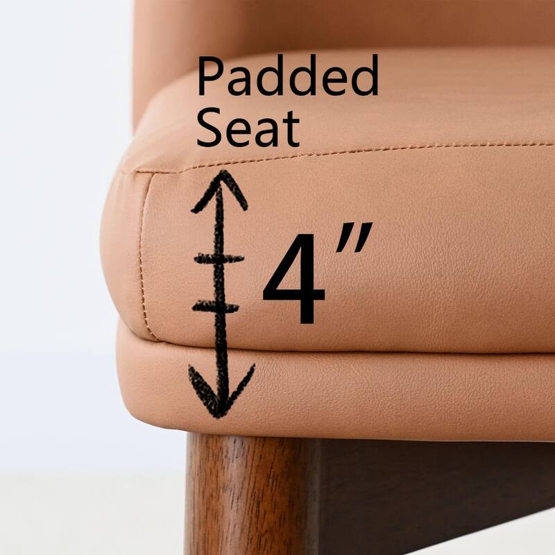 Tan Faux Leather Upholstered Parson Chair(Set of 4)