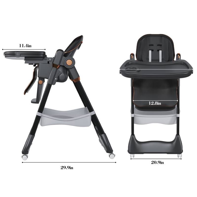 Adjustable Baby High Chair Infant Silent Portable Chair