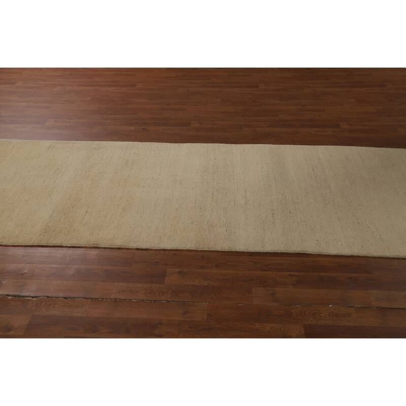 Modern Gabbeh Runner Rug Hand-Knotted Wool Carpet - 3'0"x 9'8"