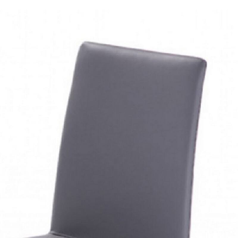 Gray/Gray Leather Upholstered Metal Frame Dining Chair, Set of 2, Sturdy Dining Chair for Dining Rooms - 24.6