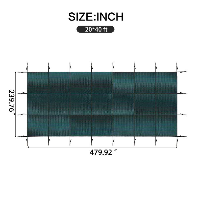Fits 20x40ft Rectangular Underground and Inground Swimming Pools Safety Cover