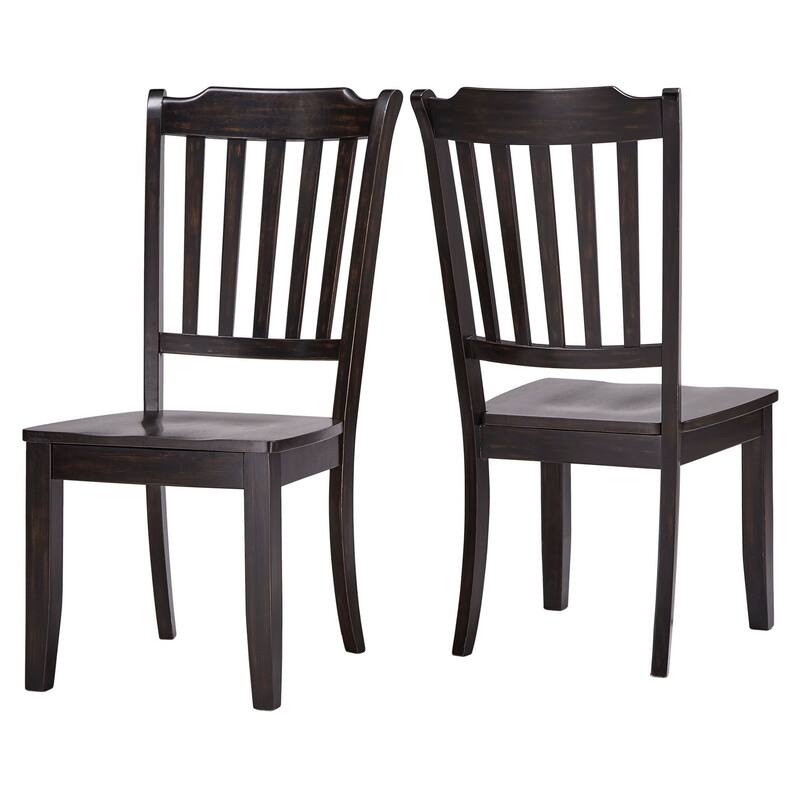Eleanor Slat-back Wood Dining Chairs (Set of 2) by iNSPIRE Q Classic - Antique Black
