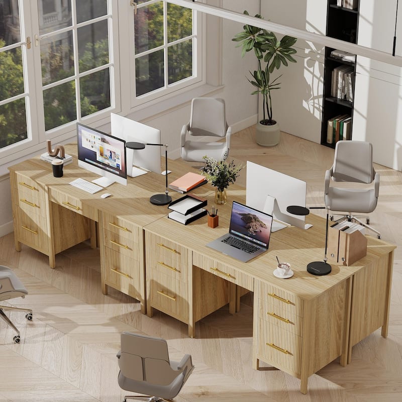 54W Executive Desk Home Office Desk with File Drawer