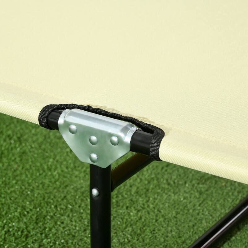 Steel Frame Patio Sunbathing Folding Recliner Set of 2