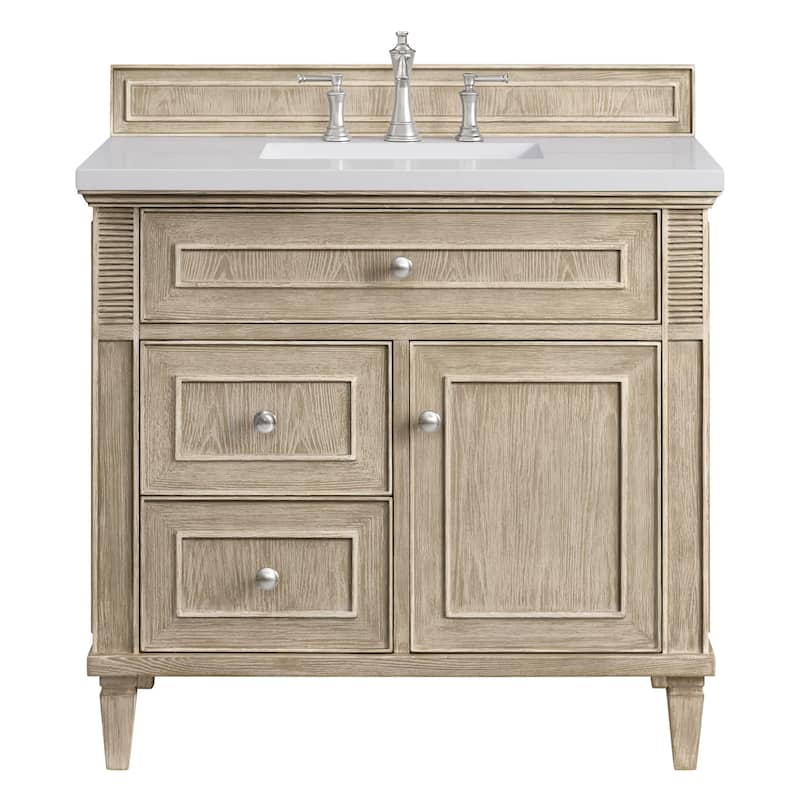 James Martin Vanities 424-V36-3WZ Lorelai 36" Single Basin Wood Vanity - Whitewashed Oak - Oak Finish