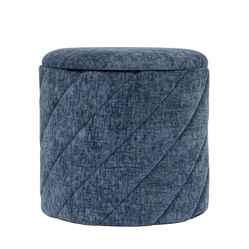 Diagonal Tufted Foldable Storage Ottoman with Reversible Lid