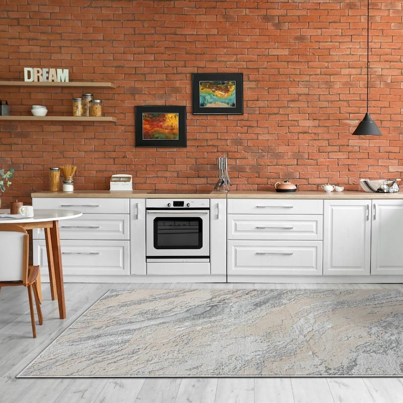 Luxe Weavers Modern Abstract Swirl Metallic Indoor Area Rug