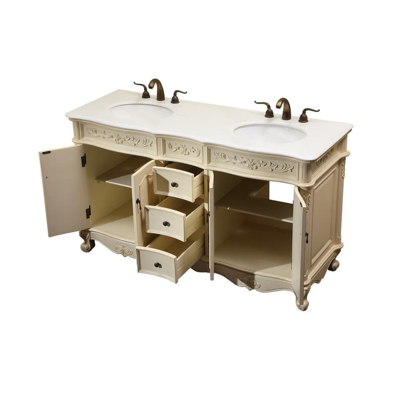 60" Double Bathroom Vanity Sink