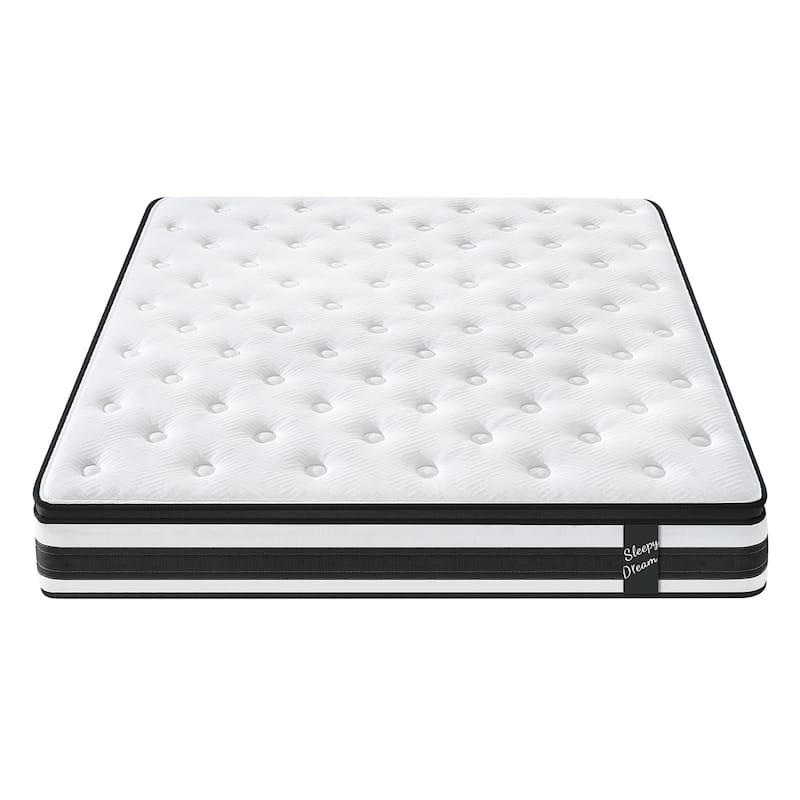 GDFStudio - Elowen 12 Inch Hybrid Memory Foam and Pocket-Spring Mattress with Euro-Top Comfort