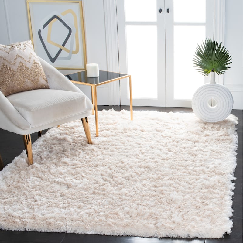 SAFAVIEH Handmade Paris Shag Danara 2.5-inch Thick Rug - 6' x 9' - Ivory