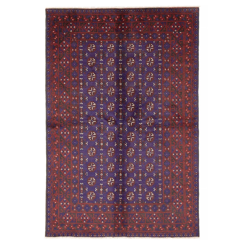 ECARPETGALLERY Hand-knotted Uzbek Kargahi Blue Wool Rug - 5'3 x 8'0 - 5'3 x 8'0 - Blue