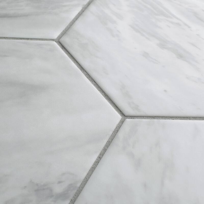 Merola Tile Classico Bardiglio Hex Light 7" x 8" Porcelain Floor and Wall Tile