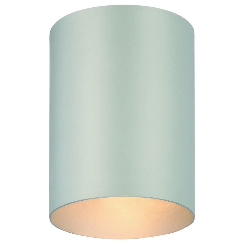 Volume Lighting 1-Light Silver Gray Outdoor Cylinder Flush Mount
