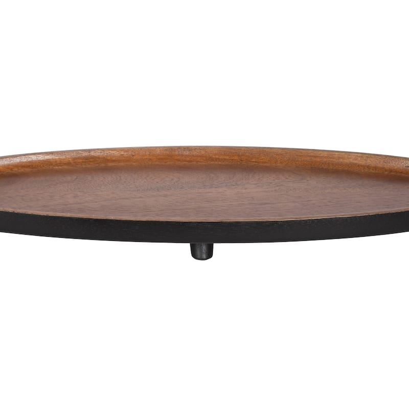 Kate and Laurel Tomaz Oval Footed Tray Wood