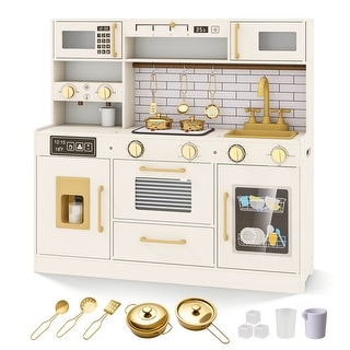 Costway Kids Play Kitchen with Stoves, Light, Sound, Faucet, Sink, Ice - See Details