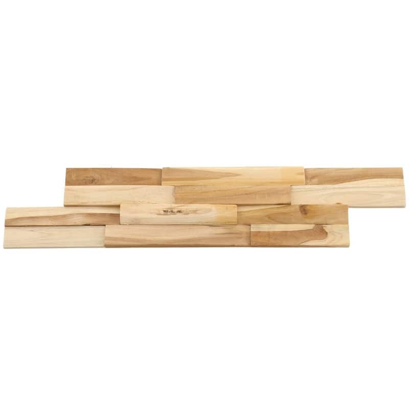 Nordic Teak (13 sq ft) Natural 3D Wall Panels