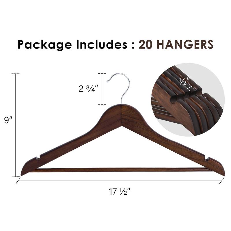 StorageWorks Wooden Clothes Hangers, Hangers for Coats, Shirts, Jackets, Pants, Suits