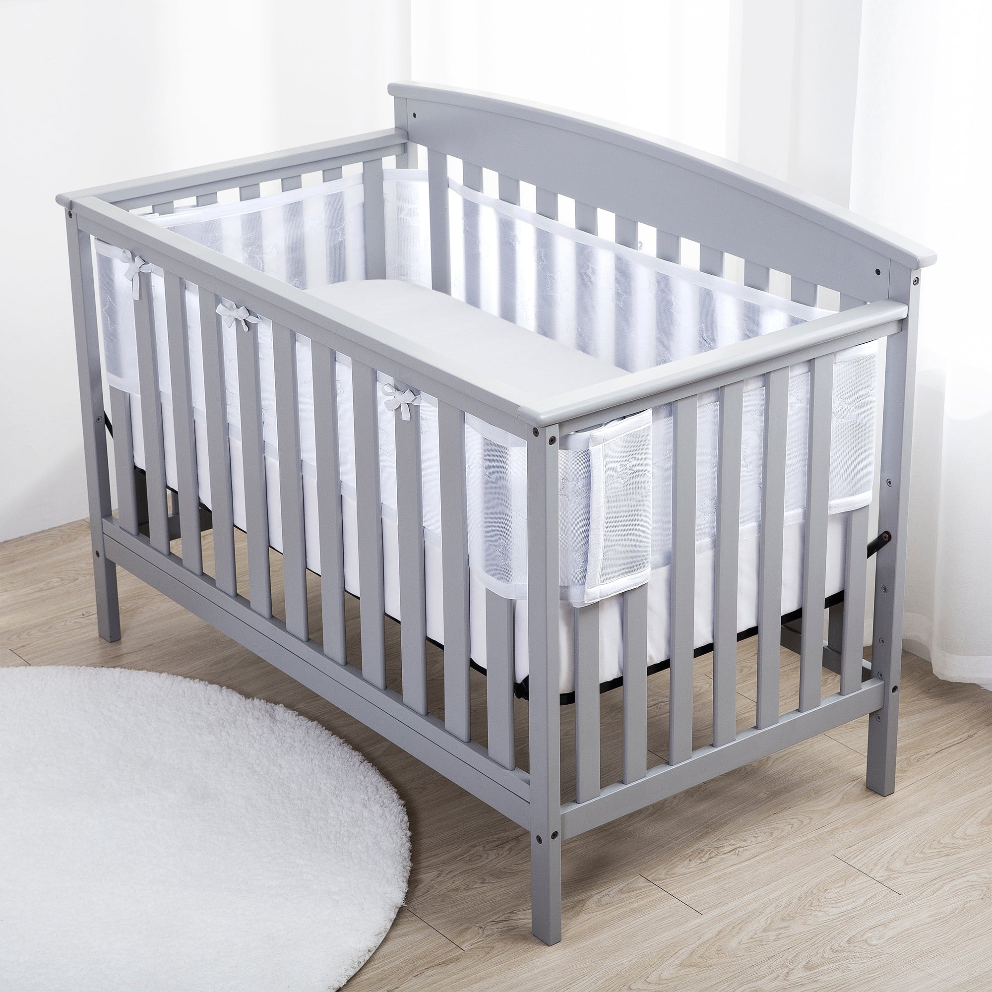 BreathableBaby Breathable Mesh Liner For Cribs 4 Sides Deluxe Sheer Quilted 5 mm Bed Bath Beyond 37836424