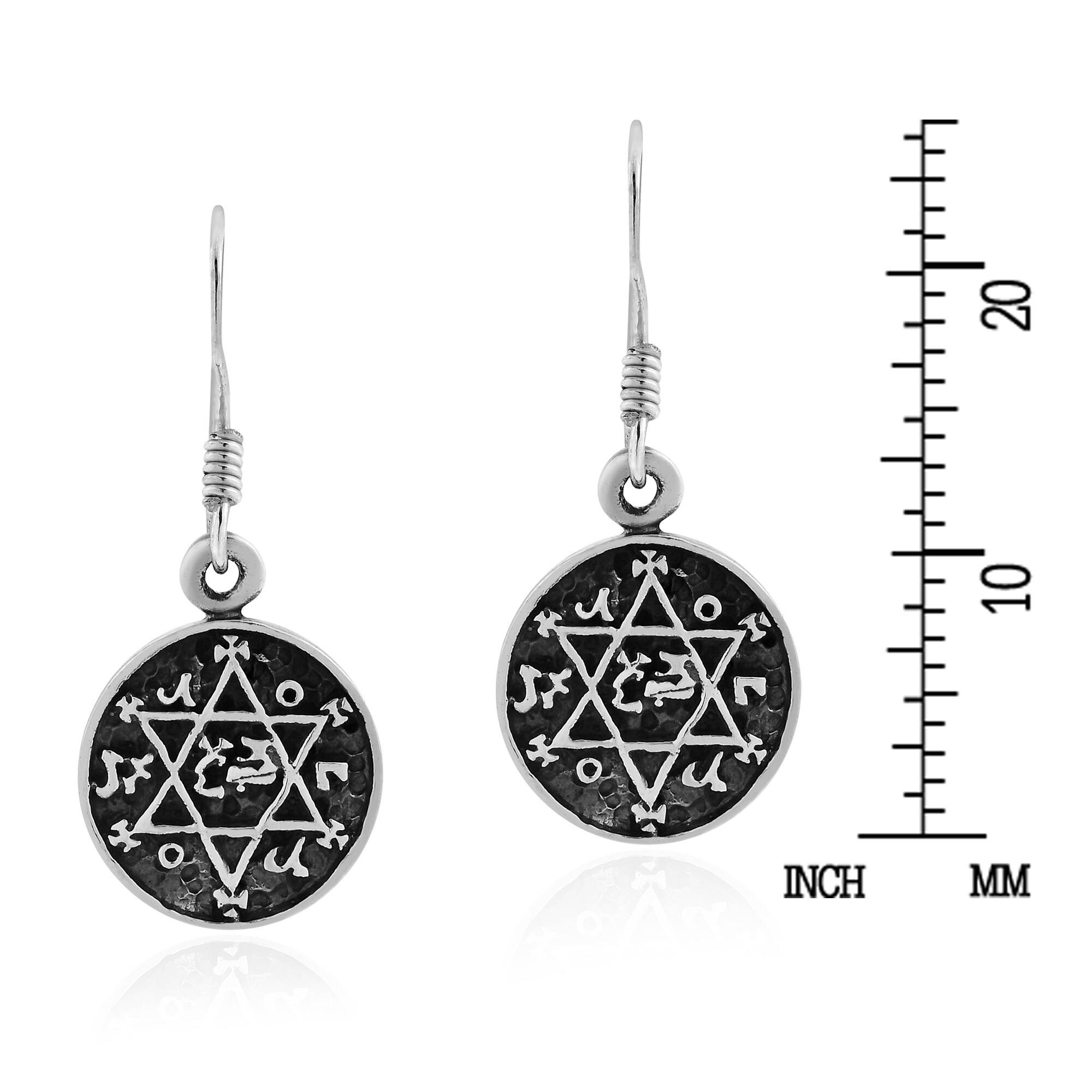 Shop Handmade Symbolic Star Of David Hebrew Letters Round Sterling Silver Dangle Earrings Thailand On Sale Overstock 31567007